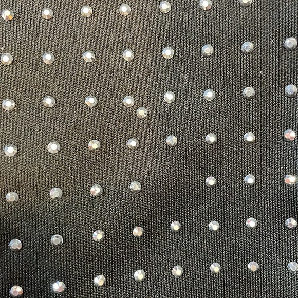 XPLUSWEAR Women’s XL Black Bling Embellished High Waisted Ankle Leggings Joggers - Picture 7 of 8